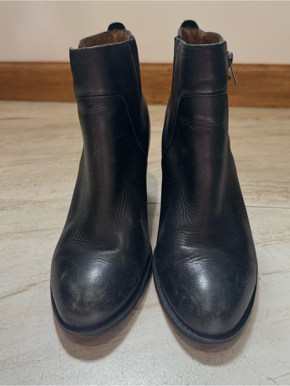 Sofft Black Leather Ankle Booties